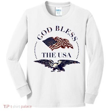 God Bless The Usa Kids Long Sleeve Shirt