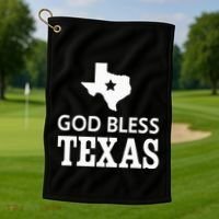 God Bless Texas Golf Towel thumb 1