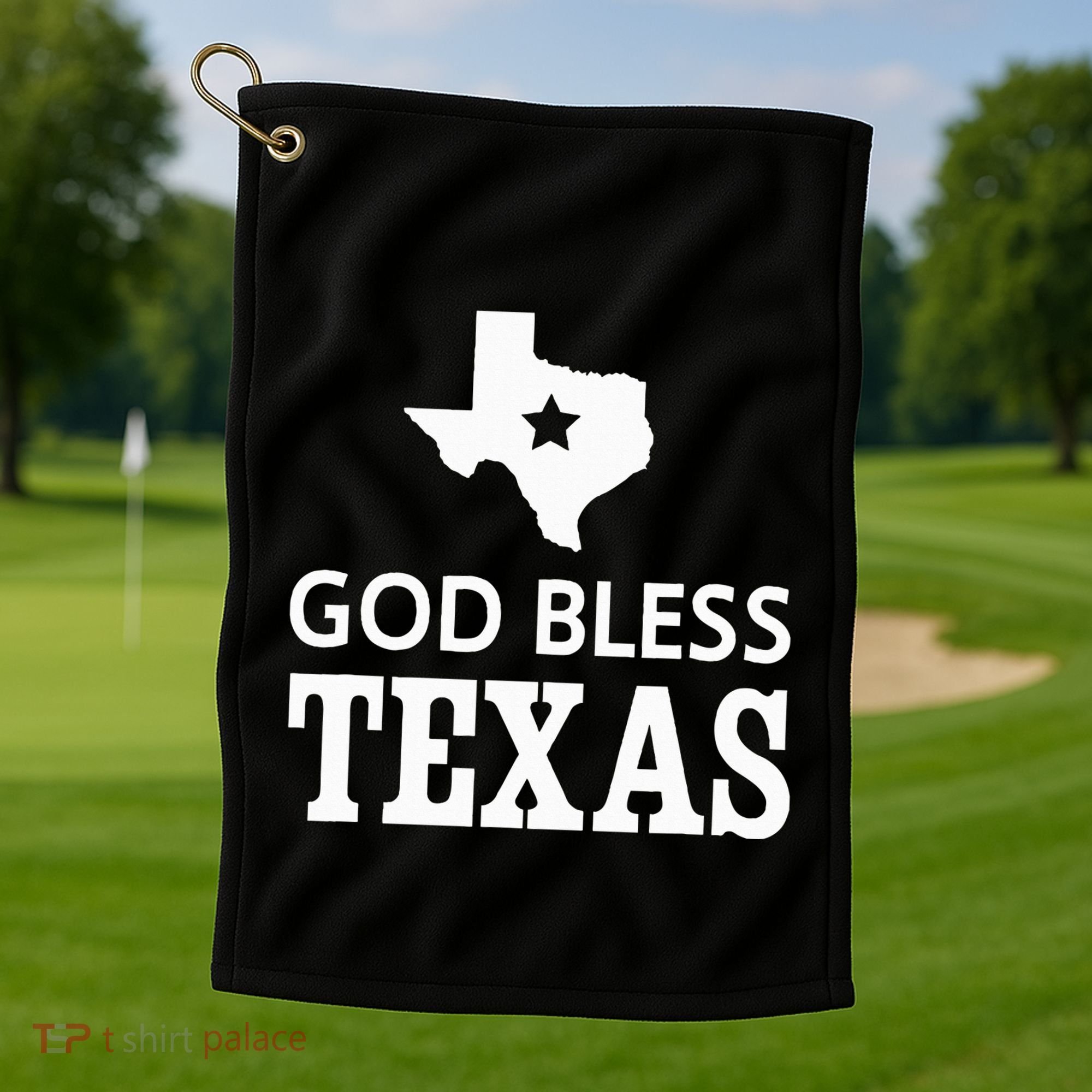 God Bless Texas Golf Towel