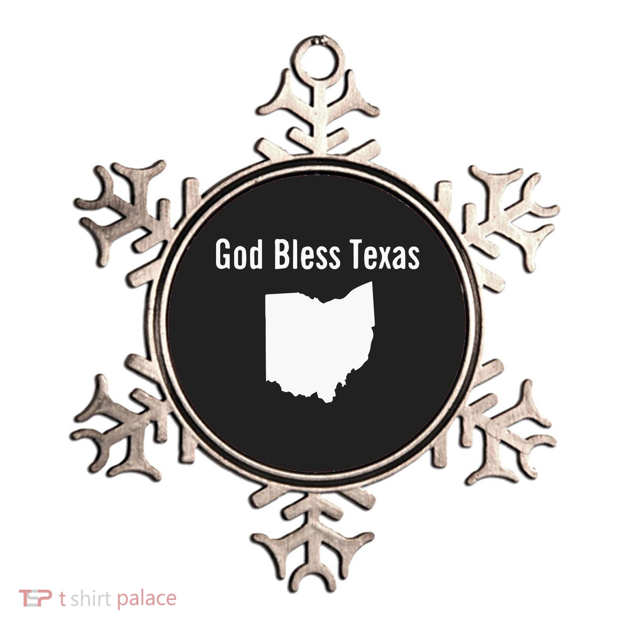 God Bless Texas Ohio Ornament