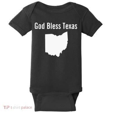 God Bless Texas Ohio Baby Bodysuit