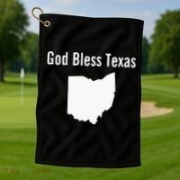 God Bless Texas Ohio Golf Towel thumb 1