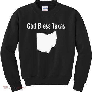 God Bless Texas Ohio Kids Sweatshirt