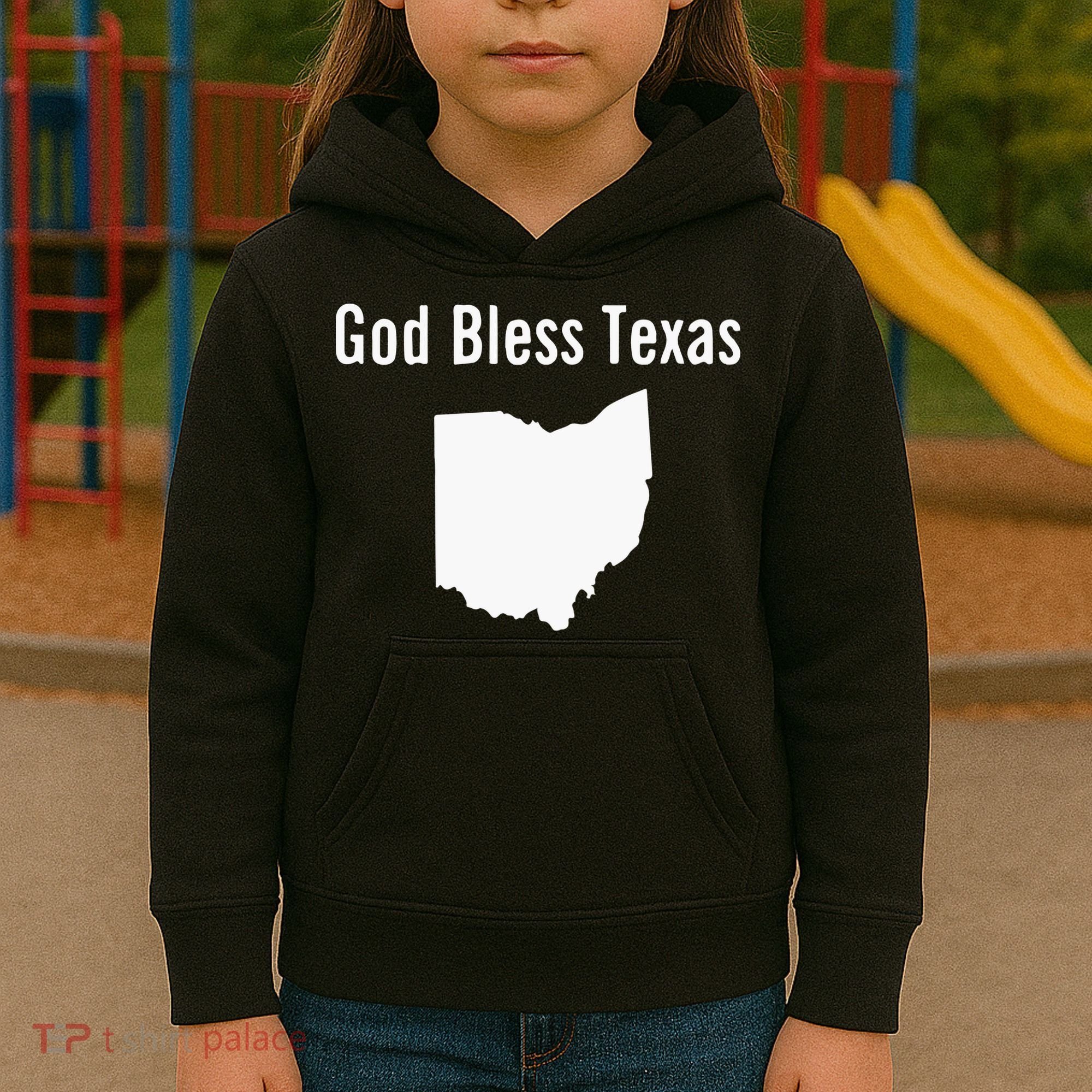 God Bless Texas Ohio Kids Hoodie
