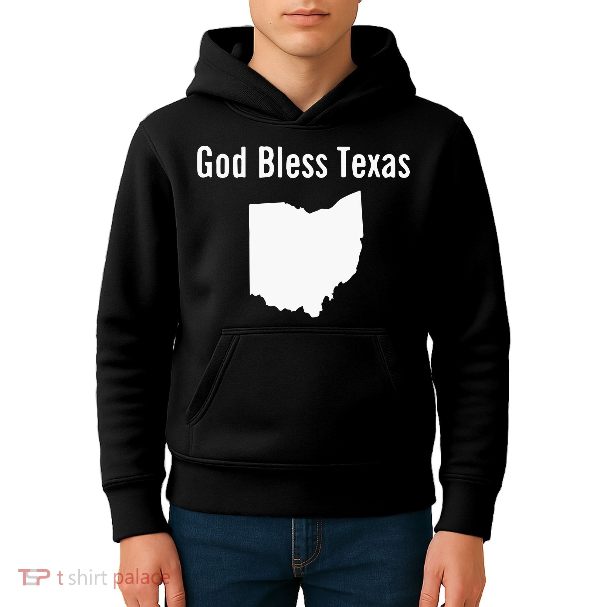 God Bless Texas Ohio Kids Hoodie