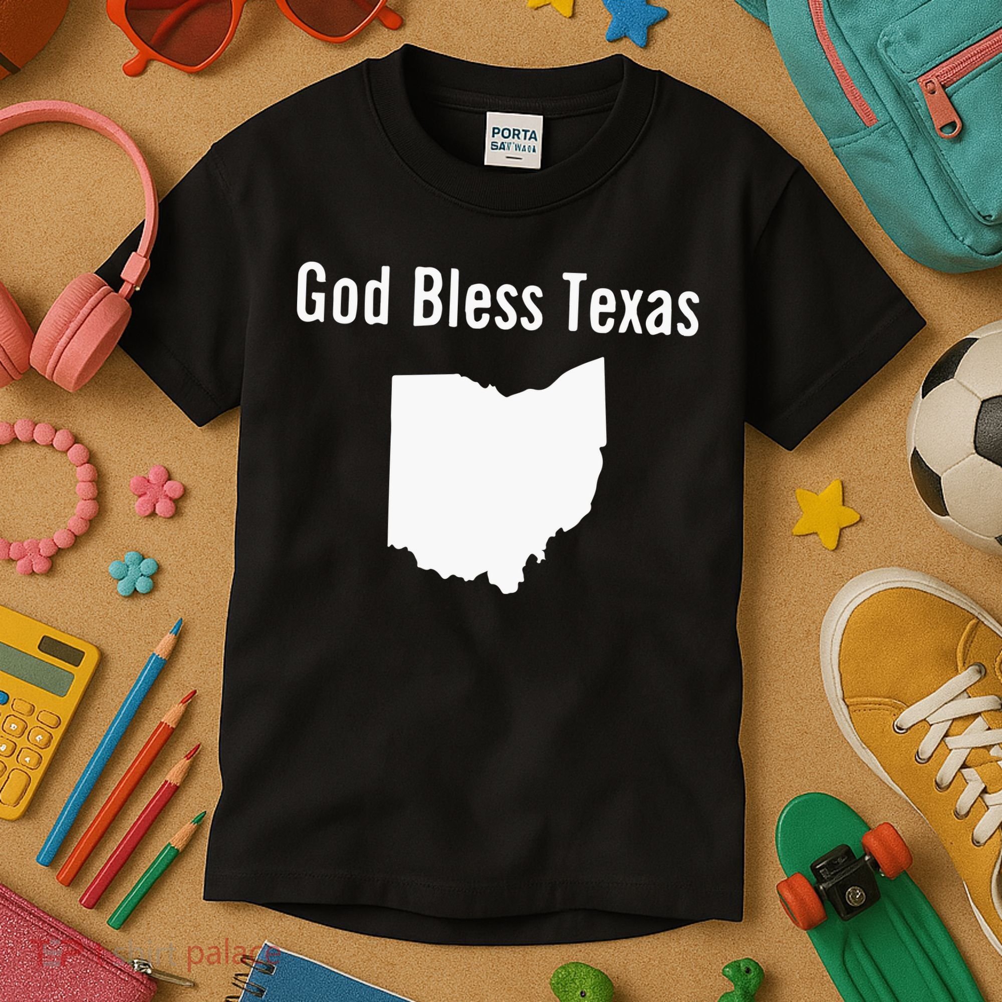 God Bless Texas Ohio Kids T-Shirt