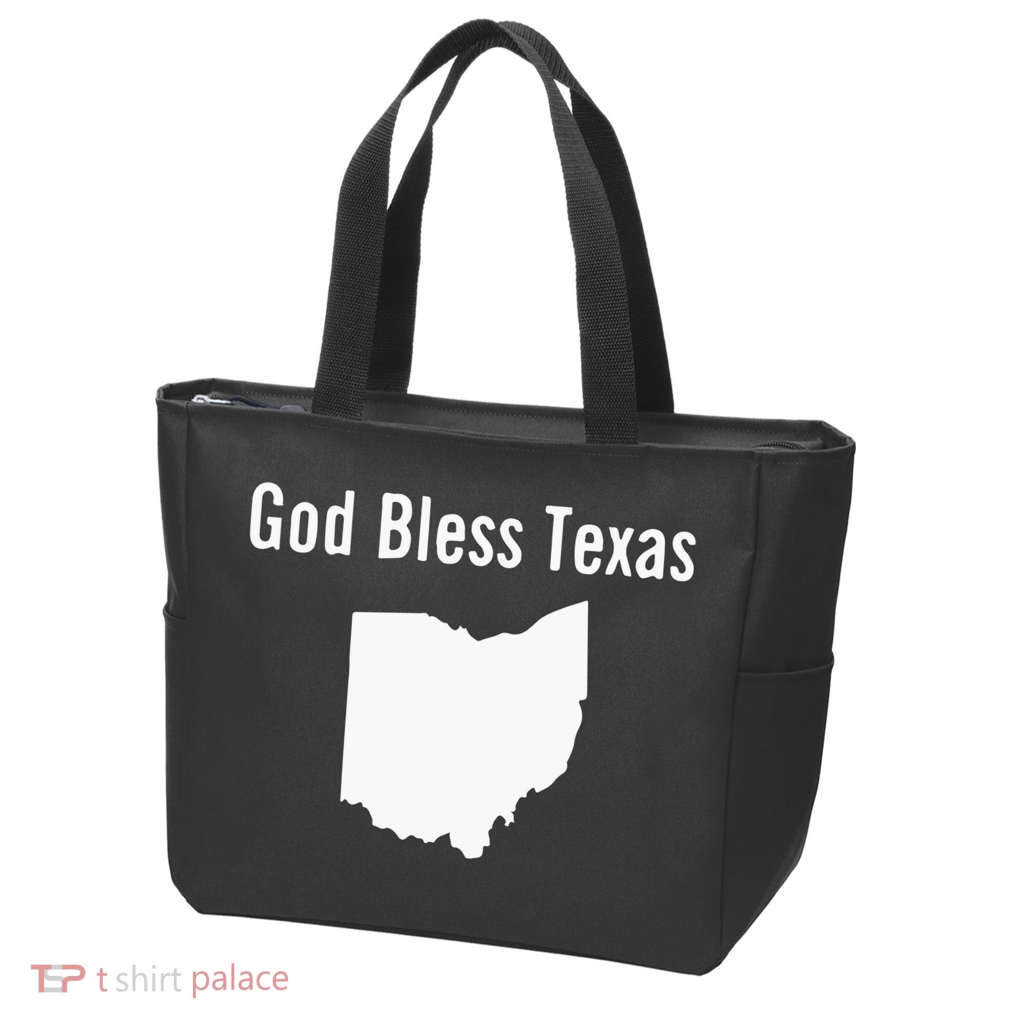 God Bless Texas Ohio Tote Bag
