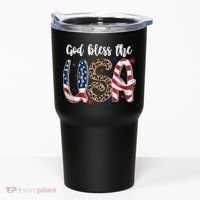 God Bless The USA American Flag Patriotic Tumbler thumb 0