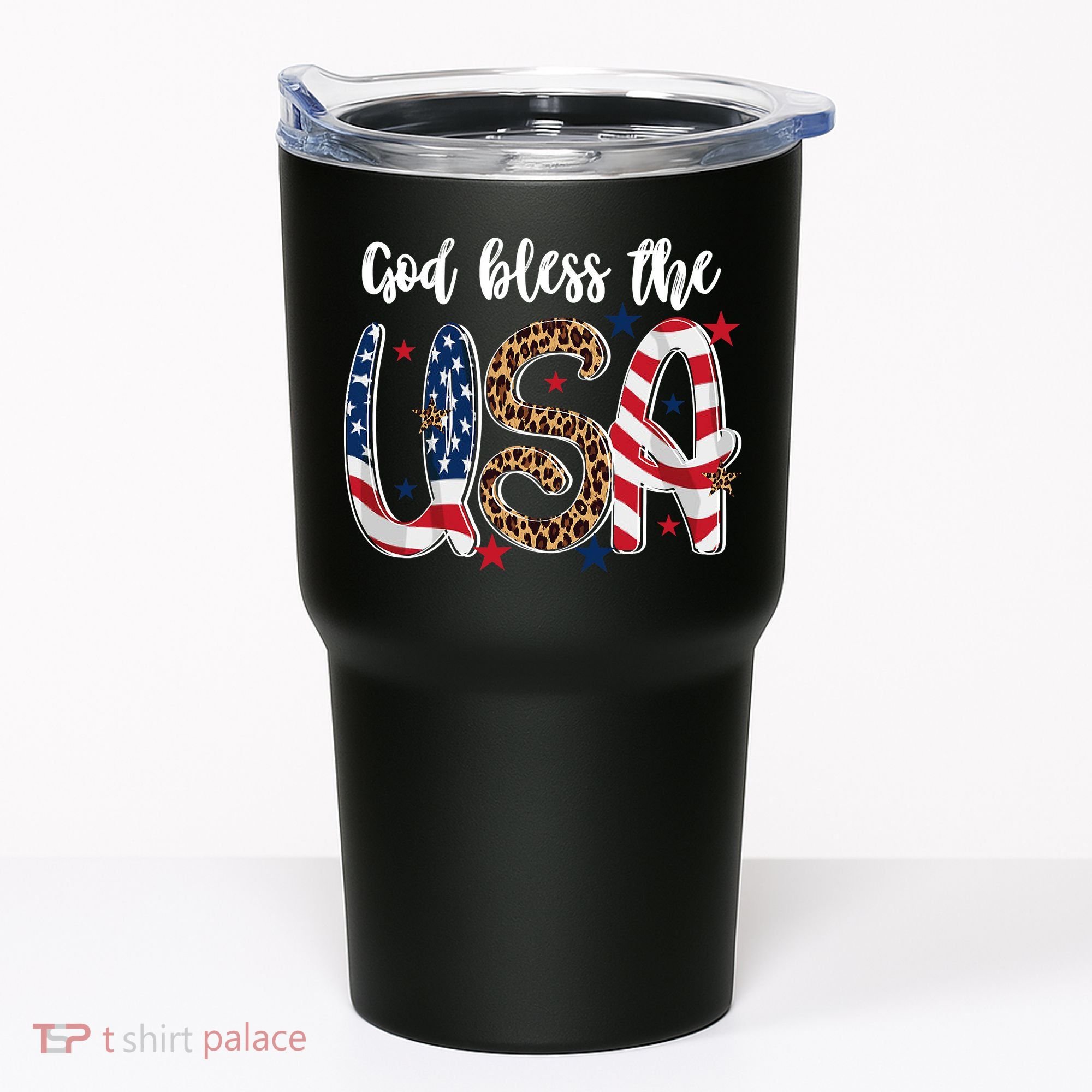 God Bless The USA American Flag Patriotic Tumbler