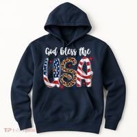 God Bless The USA American Flag Patriotic Hoodie thumb 0