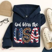 God Bless The USA American Flag Patriotic Hoodie thumb 4