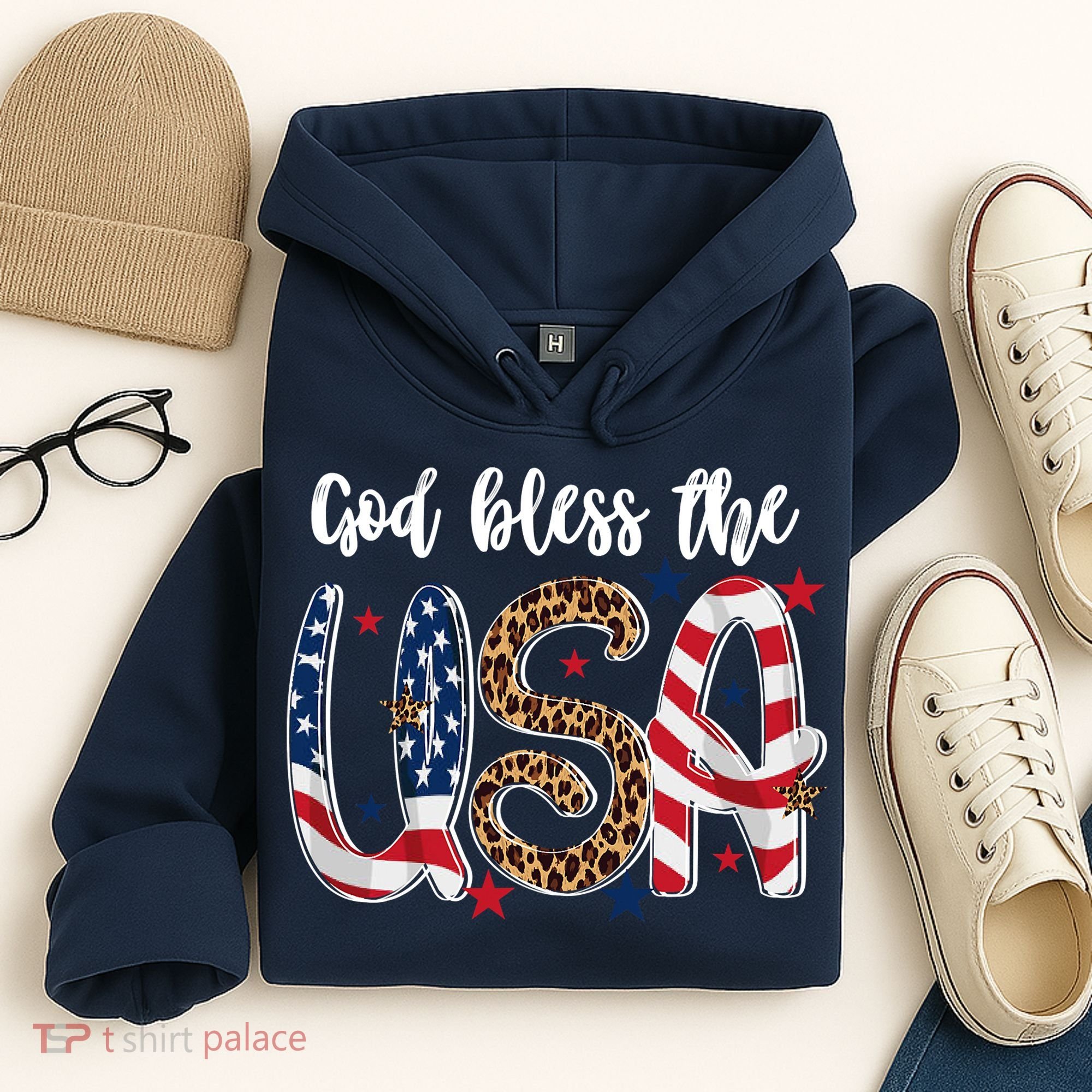 God Bless The USA American Flag Patriotic Hoodie