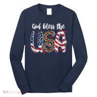 God Bless The USA American Flag Patriotic Long Sleeve Shirt thumb 0