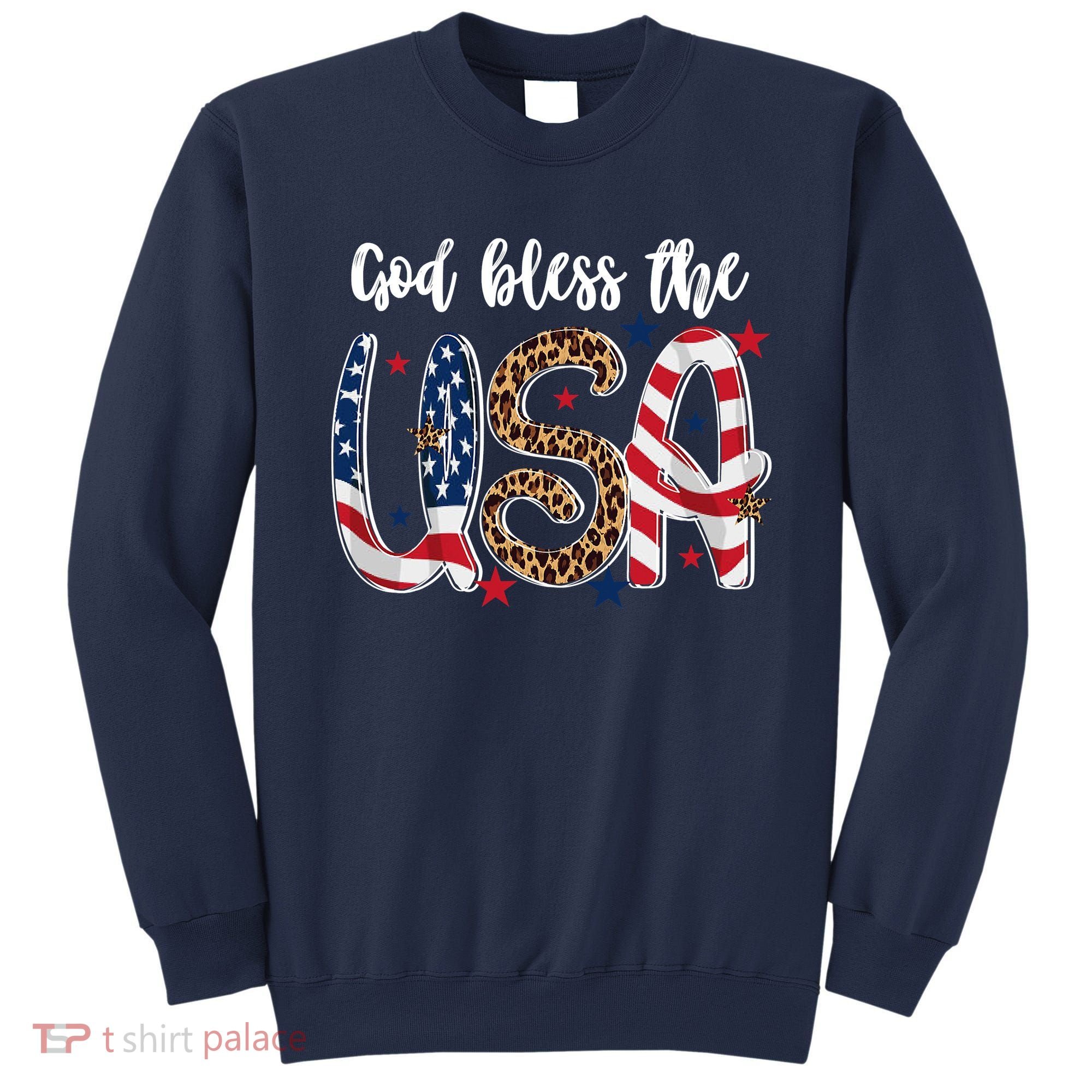 God Bless The USA American Flag Patriotic Sweatshirt