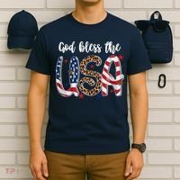 God Bless The USA American Flag Patriotic T-Shirt thumb 6