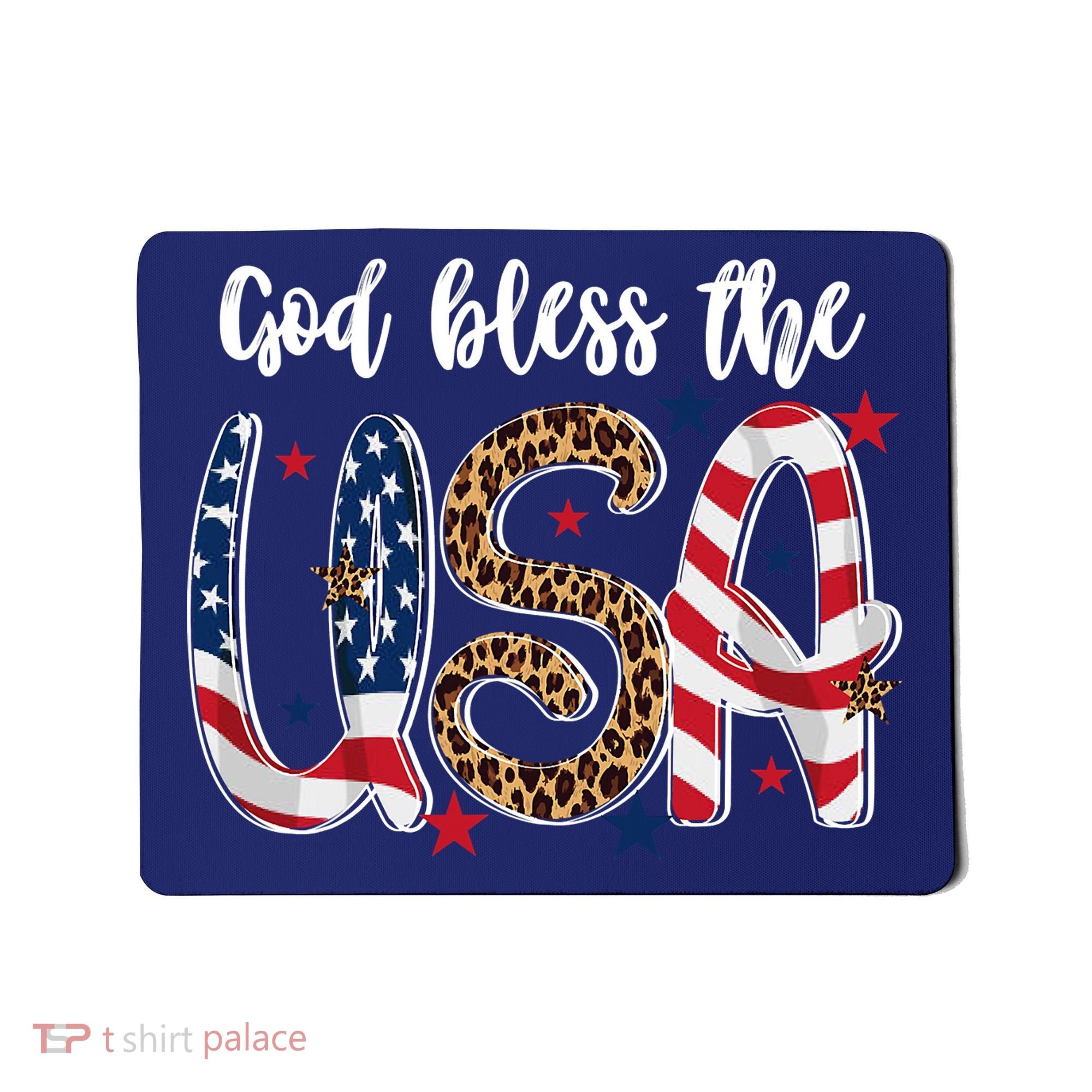 God Bless The USA American Flag Patriotic Mousepad