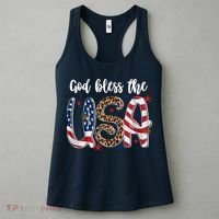 God Bless The USA American Flag Patriotic Women's Tank Top thumb 3