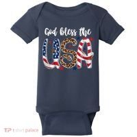 God Bless The USA American Flag Patriotic Baby Bodysuit thumb 0