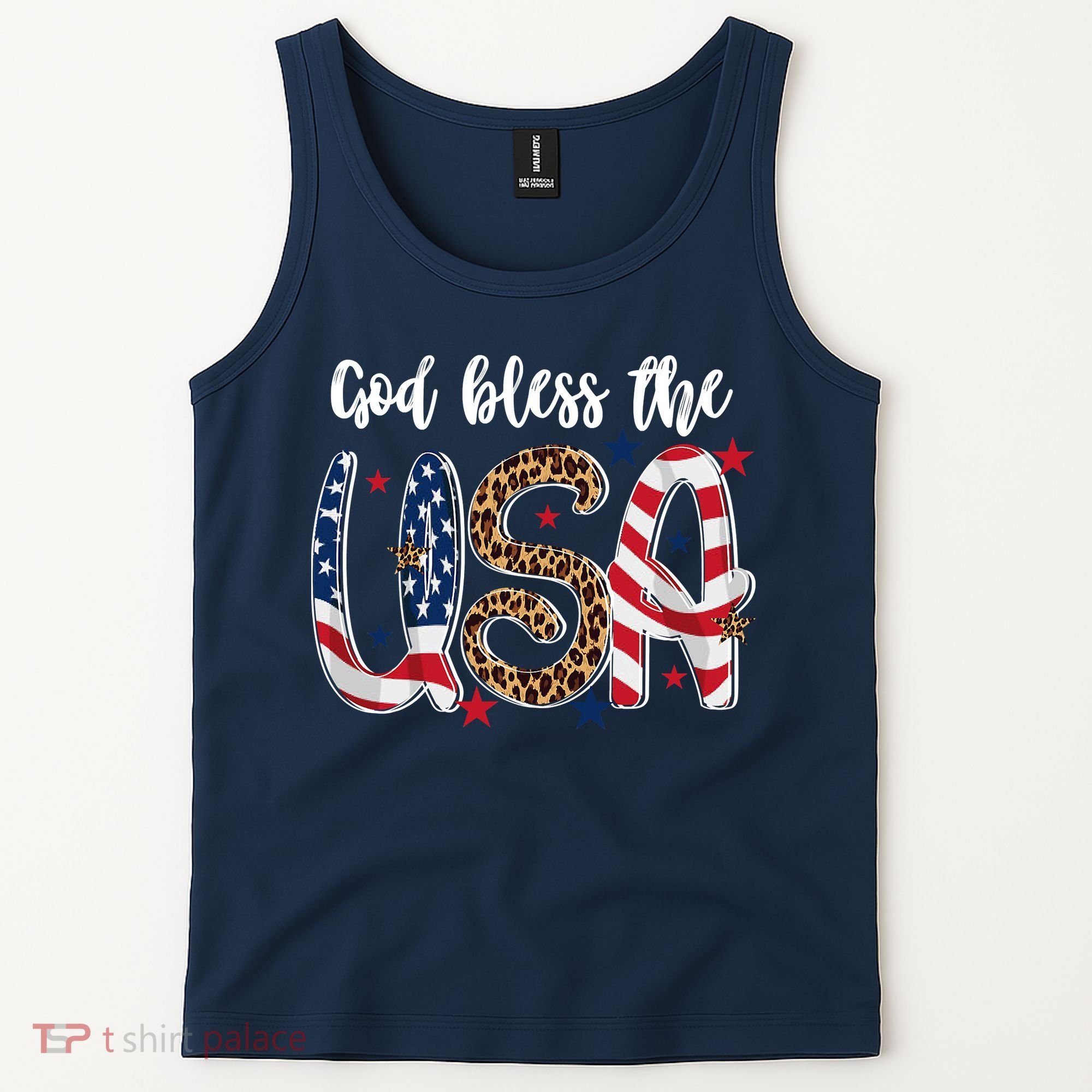 God Bless The USA American Flag Patriotic Tank Top