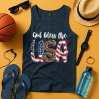 God Bless The USA American Flag Patriotic Tank Top thumb 4