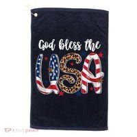 God Bless The USA American Flag Patriotic Golf Towel thumb 0