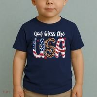 God Bless The USA American Flag Patriotic Toddler T-Shirt thumb 2