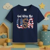 God Bless The USA American Flag Patriotic Toddler T-Shirt thumb 3