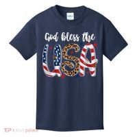 God Bless The USA American Flag Patriotic Kids T-Shirt thumb 0