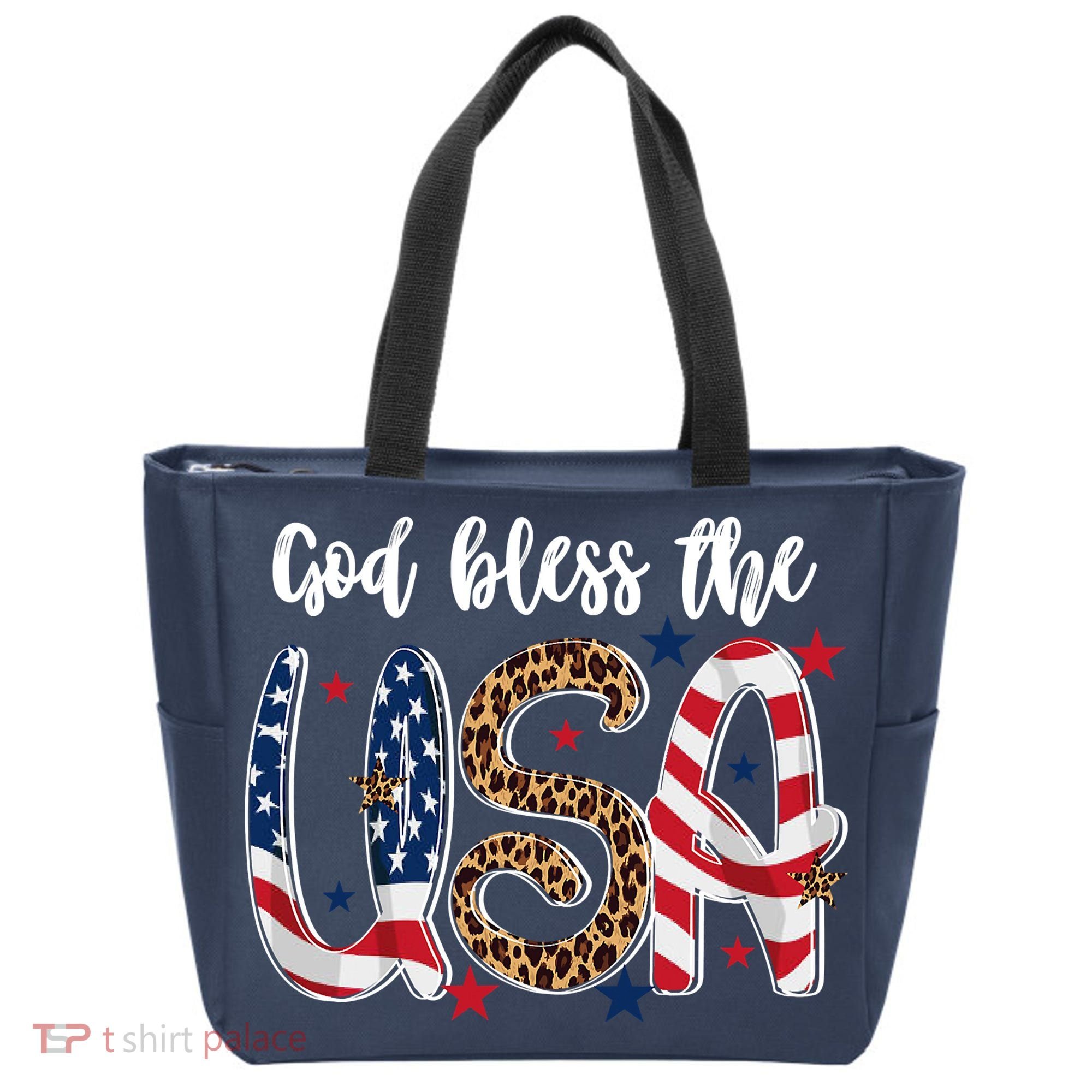 God Bless The USA American Flag Patriotic Tote Bag