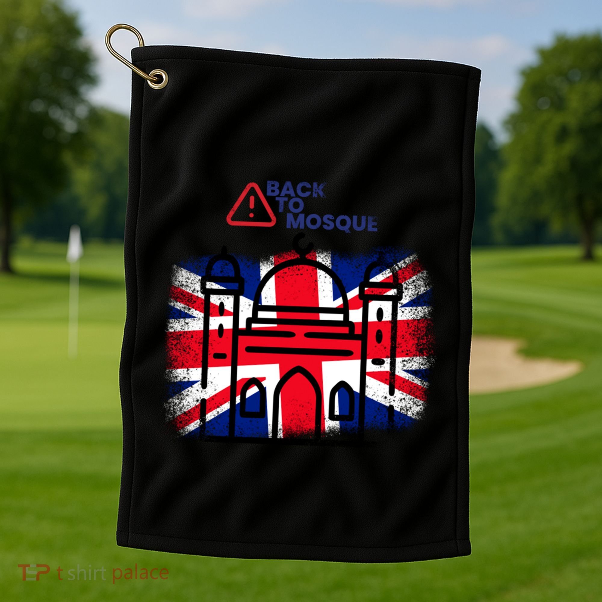 Grunge Back To Mosque London Uk British Golf Towel