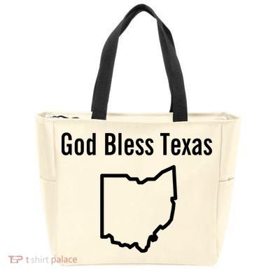 God Bless Texas Ohio Tote Bag