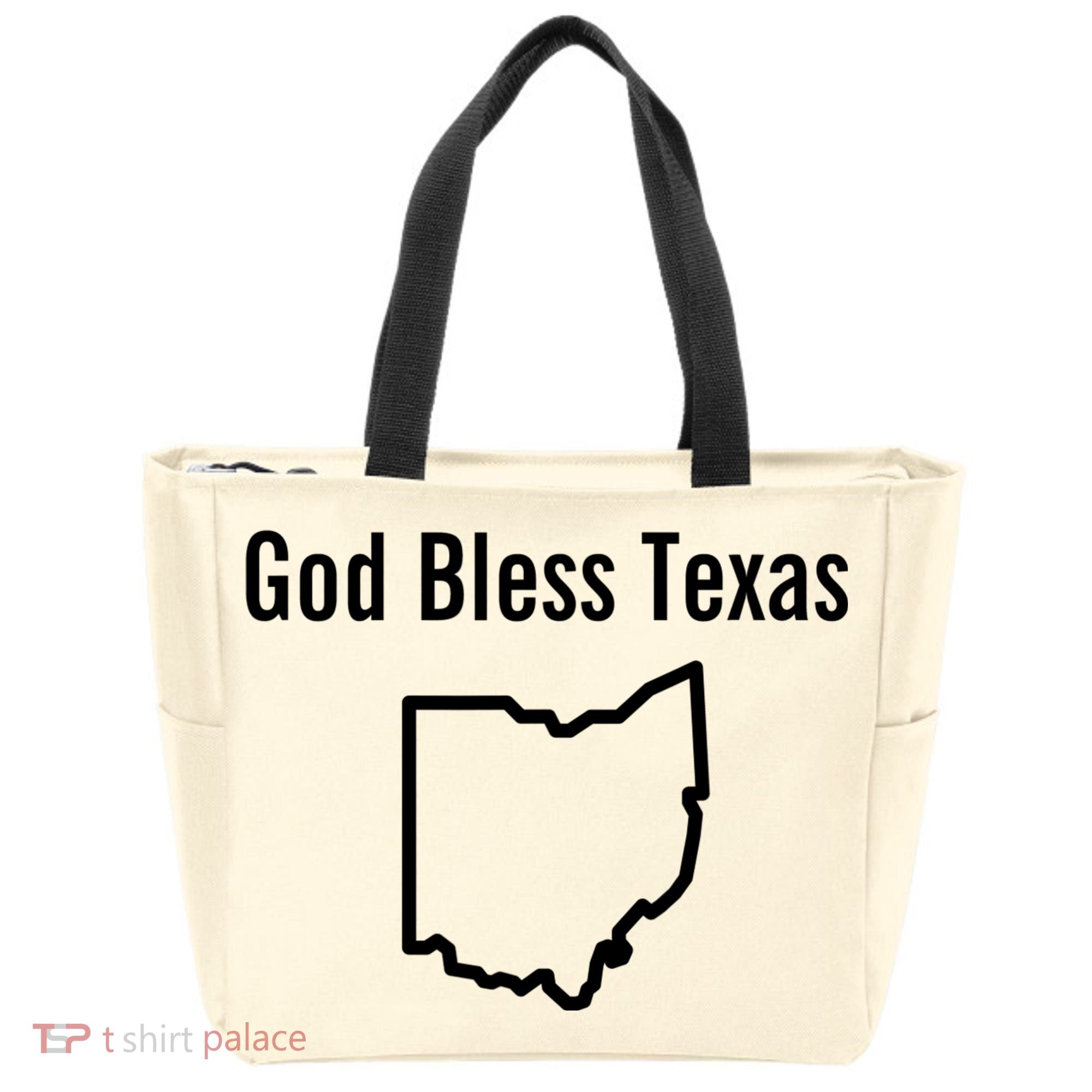 God Bless Texas Ohio Tote Bag