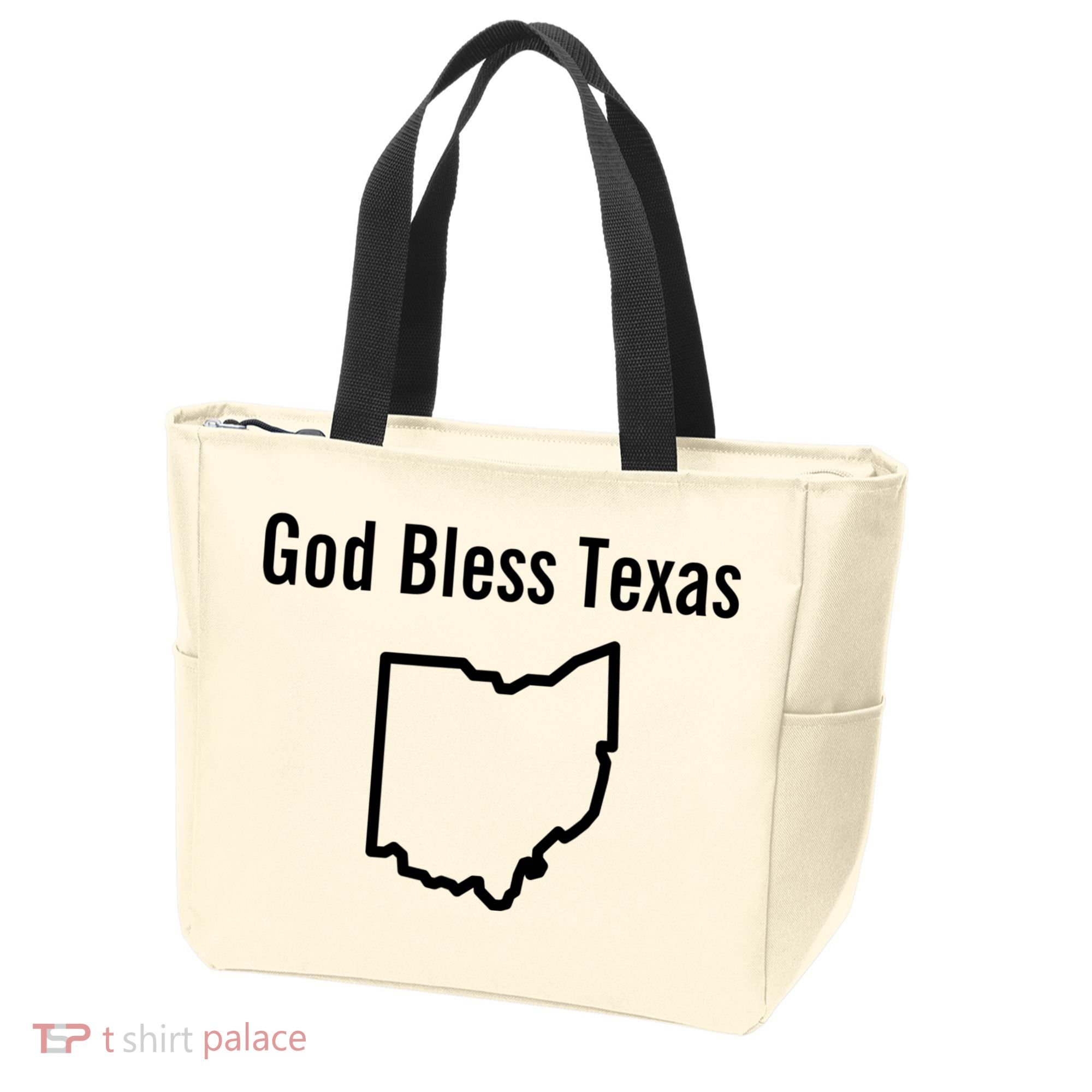God Bless Texas Ohio Tote Bag