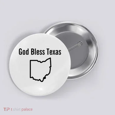 God Bless Texas Ohio Button