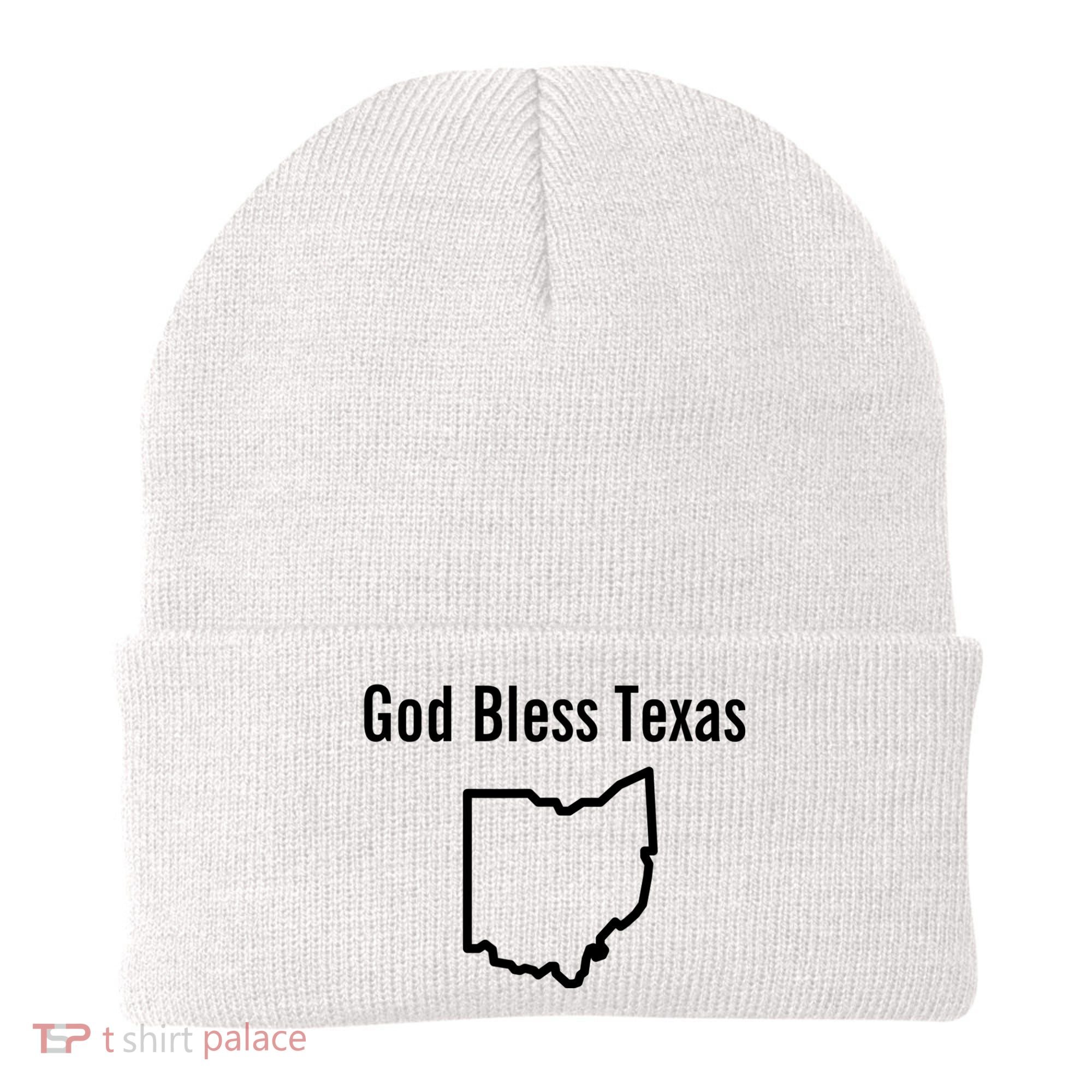 God Bless Texas Ohio Beanie
