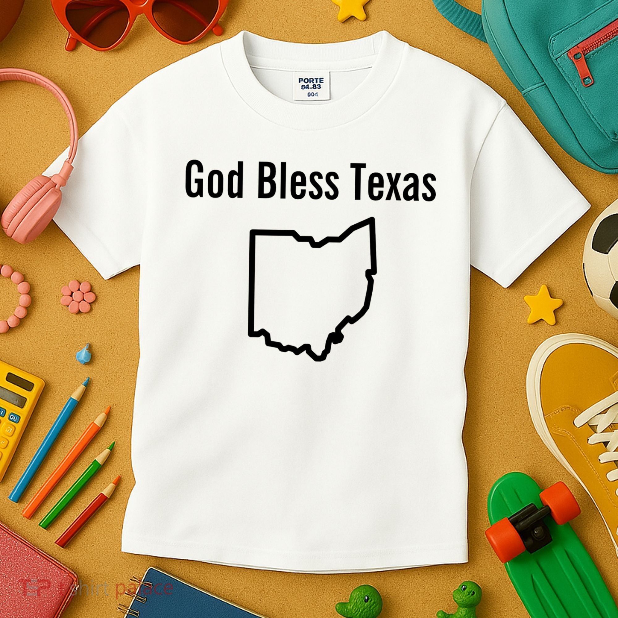 God Bless Texas Ohio Kids T-Shirt