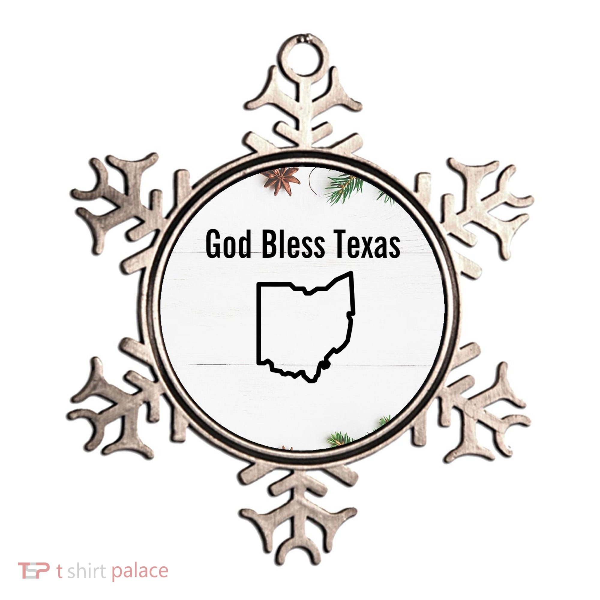 God Bless Texas Ohio Ornament