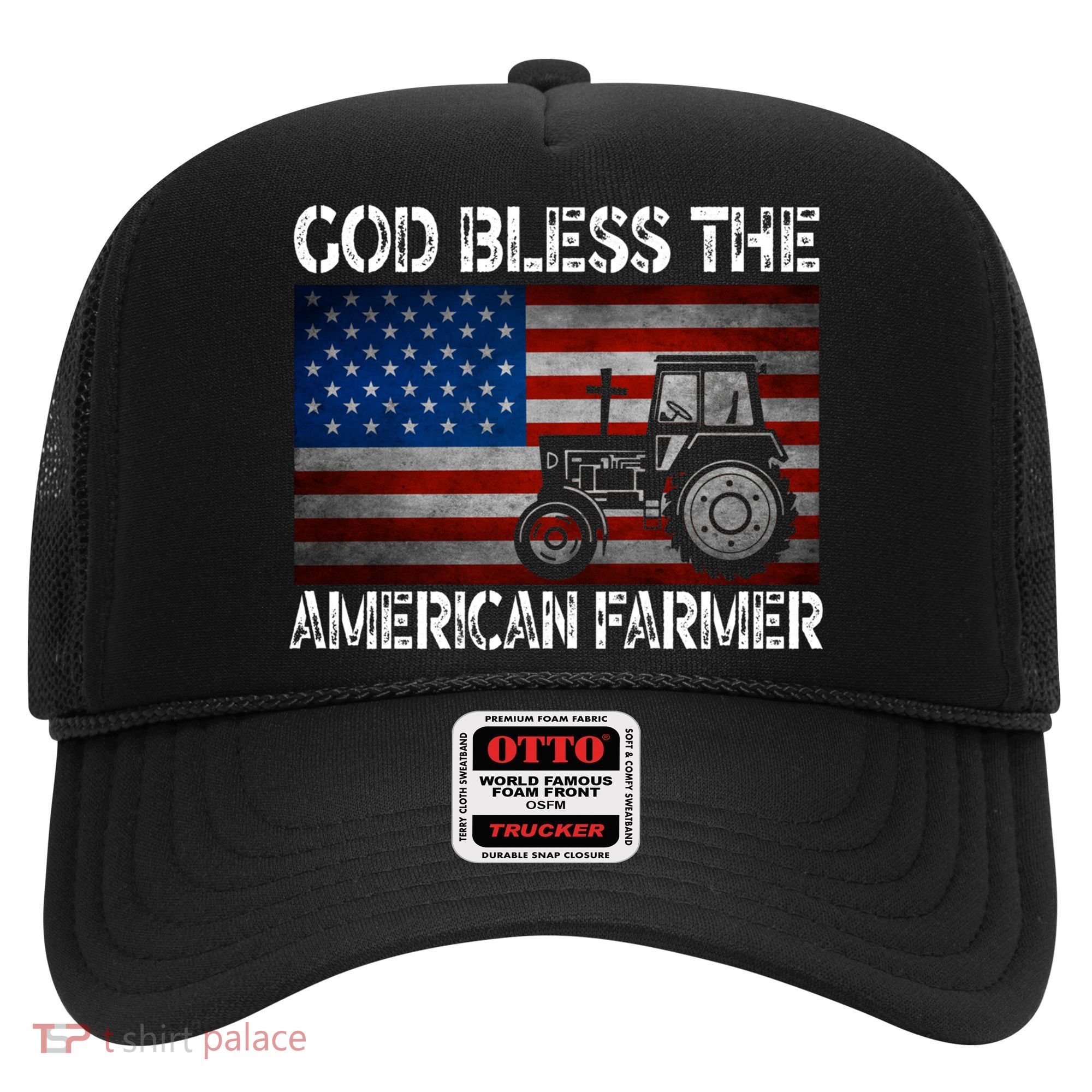 God Bless The American Farmer Usa Flag Tractor Patriotic Gift Hat