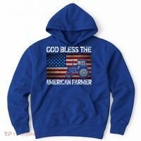 God Bless The American Farmer Usa Flag Tractor Patriotic Gift Hoodie thumb 0