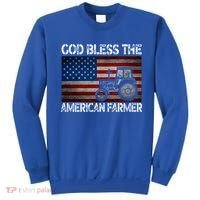 God Bless The American Farmer Usa Flag Tractor Patriotic Gift Sweatshirt thumb 0