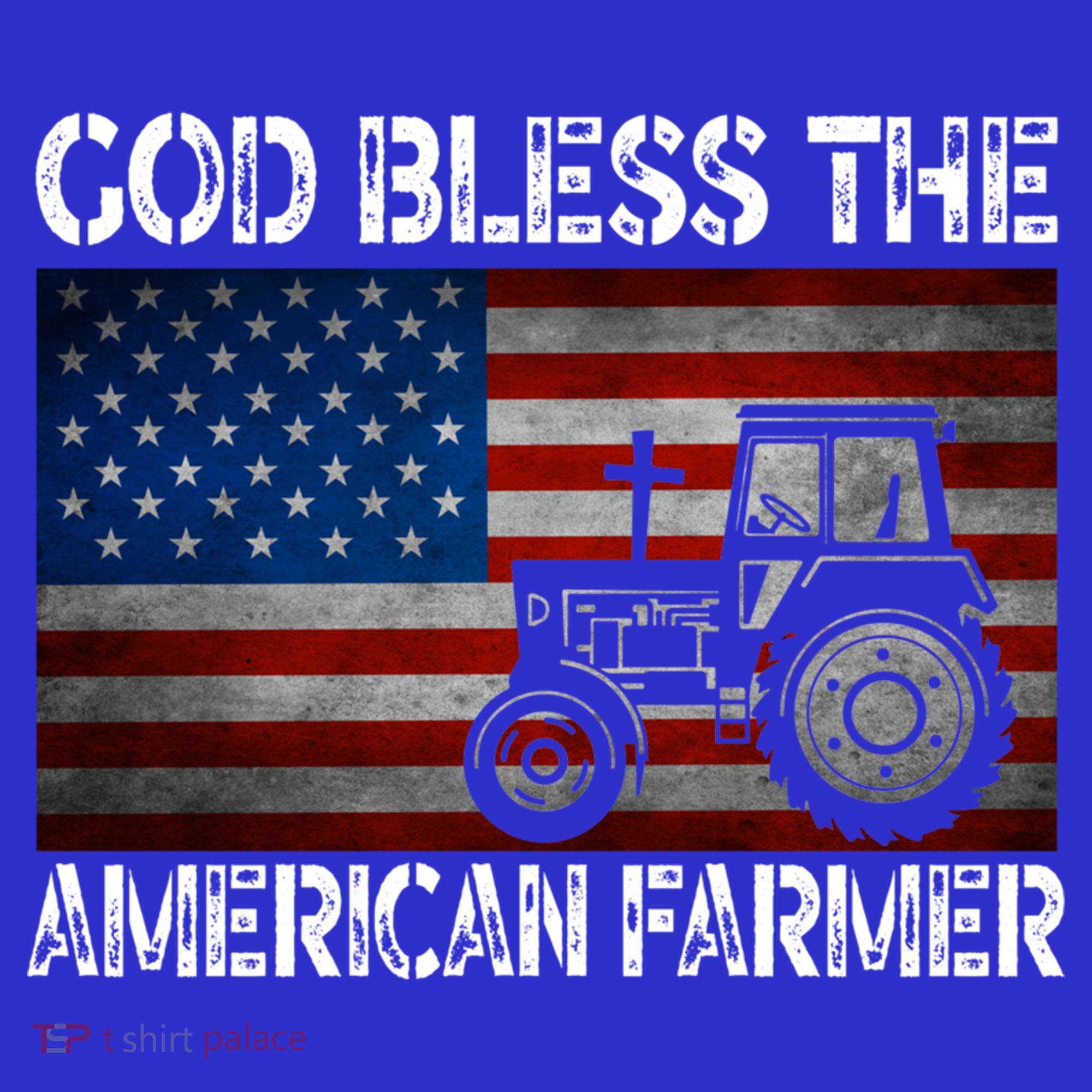 God Bless The American Farmer Usa Flag Tractor Patriotic Gift Polo