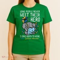 Gave Birth To My Hero Down Syndrome Awareness Mom Mama T-Shirt thumb 4