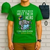 Gave Birth To My Hero Down Syndrome Awareness Mom Mama T-Shirt thumb 6
