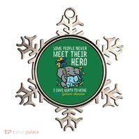 Gave Birth To My Hero Down Syndrome Awareness Mom Mama Ornament thumb 0