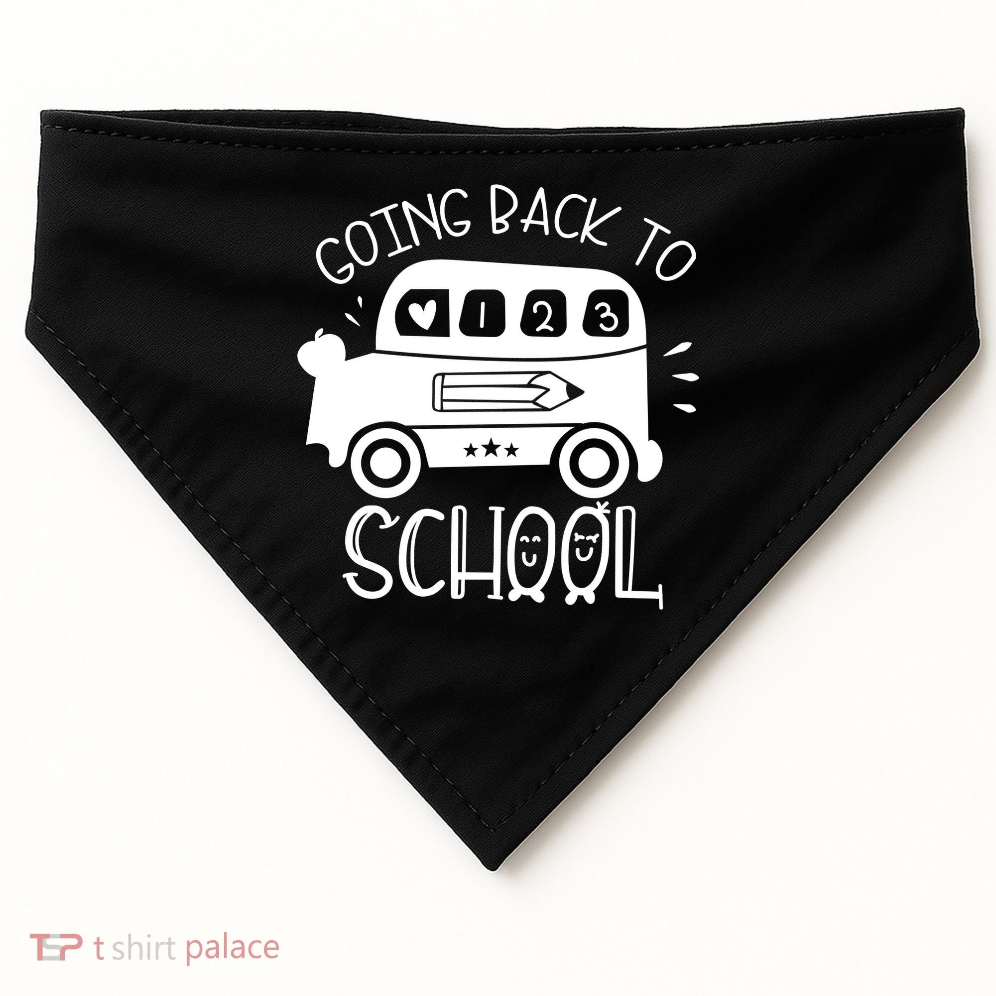 Going Back To School Cute Learning Bus USA-Made Doggie Bandana