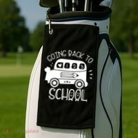 Going Back To School Cute Learning Bus Golf Towel thumb 2