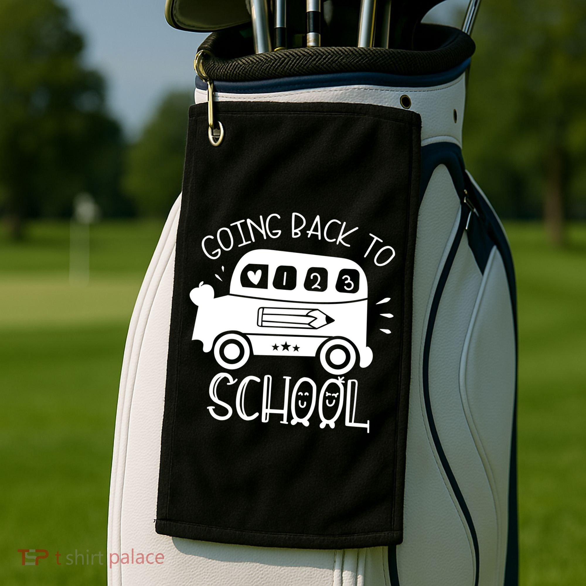 Going Back To School Cute Learning Bus Golf Towel