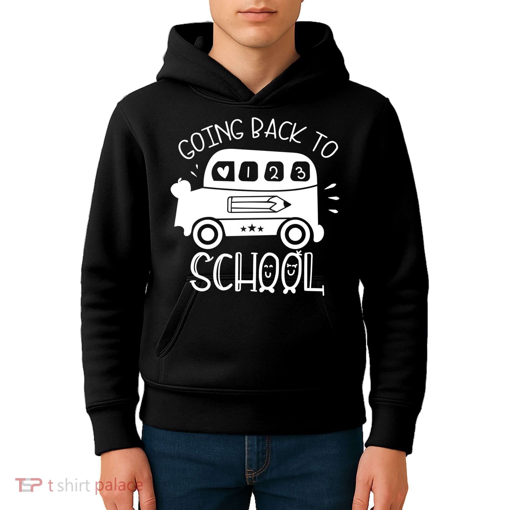 Going Back To School Cute Learning Bus Kids Hoodie