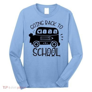 Going Back To School Cute Learning Bus Long Sleeve Shirt