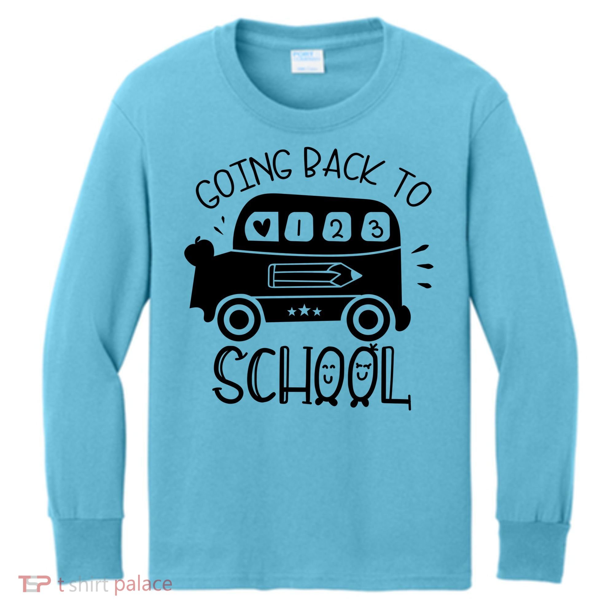 Going Back To School Cute Learning Bus Kids Long Sleeve Shirt